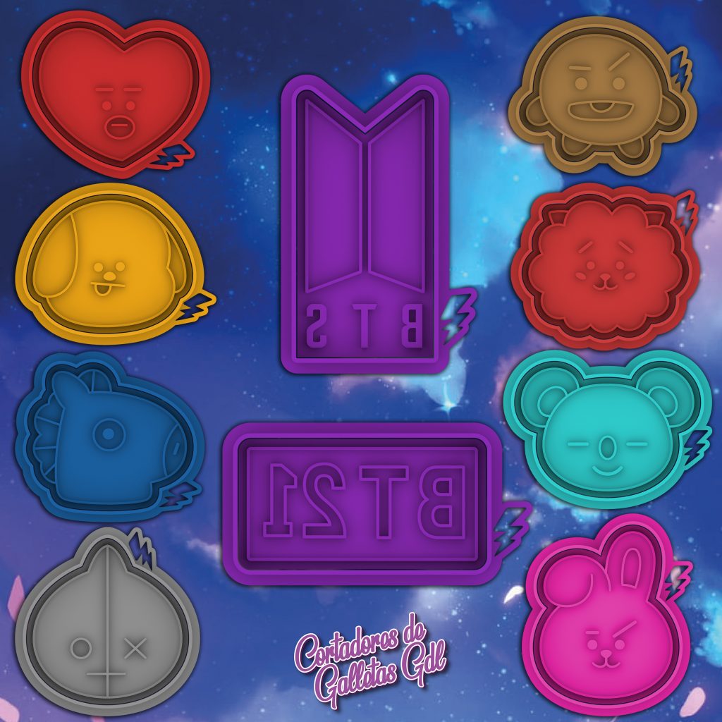 Kit BTS 10 piezas | Cortadores Minis 6cm | ENVIO GRATIS! - Cortadores ...