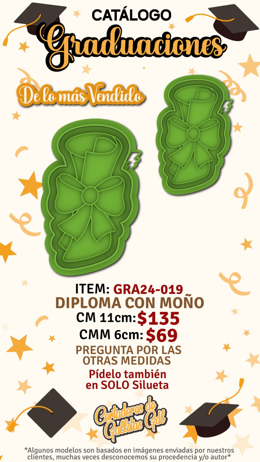 Diploma con moño - Cortadores de galletas GDL